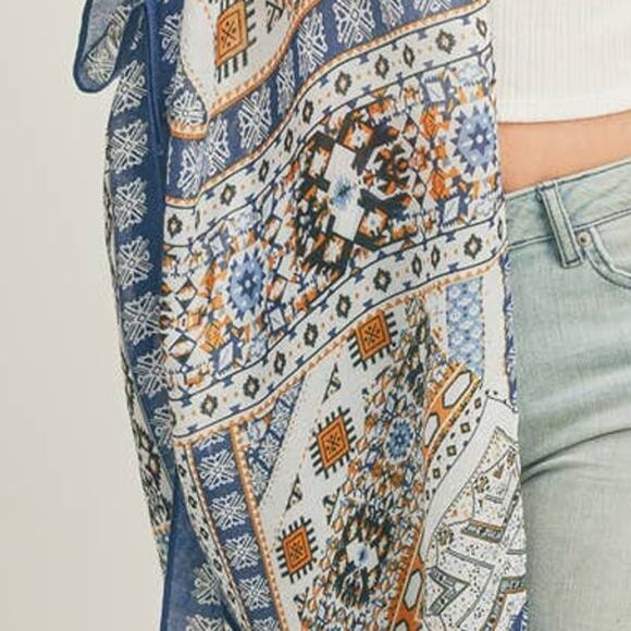 Boho Ornate Patchwork Lightweight Kimono Wrap - Picture 2 of 3